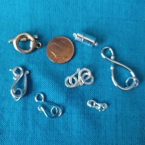 1 lot of 7 Different Styles of Silver  Clasps